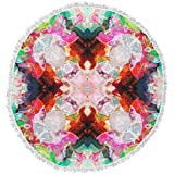 Kess InHouse Danii Pollehn Palmtree Chinoiserie Blue White Round Beach Towel Blanket Kess InHouse Danii Pollehn Palmtree Chinoiserie Blue White Round Beach Towel Blanket